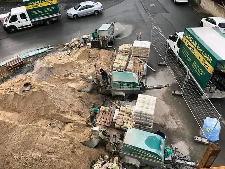 Materiallager auf der Baustelle